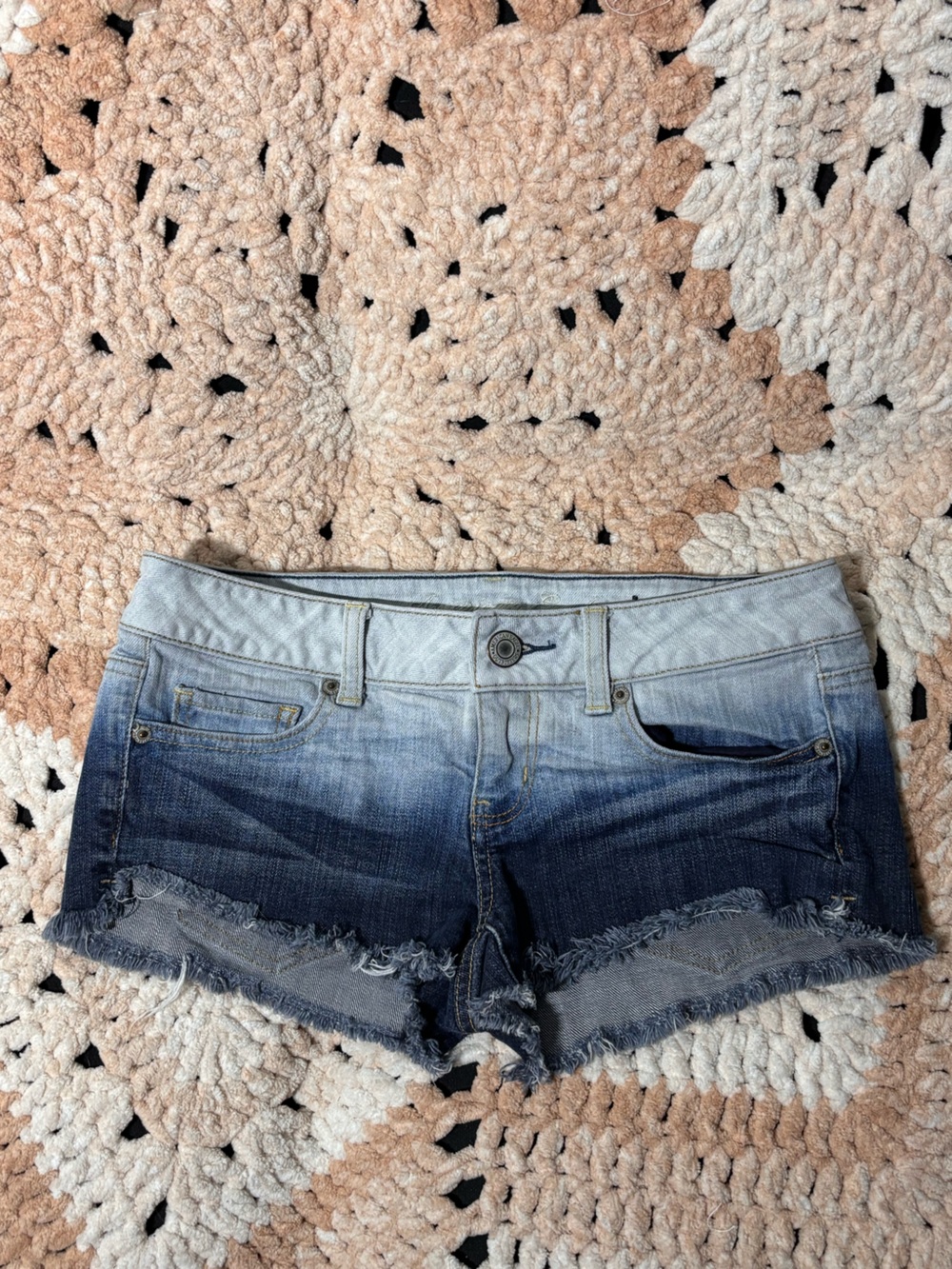 American Eagle Outfitters Two-Tone Ombre Denim Cutoff Shorts